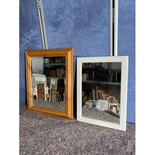 566 - Two rectangular wooden framed mirrors. 

Dimensions of largest in images for reference.