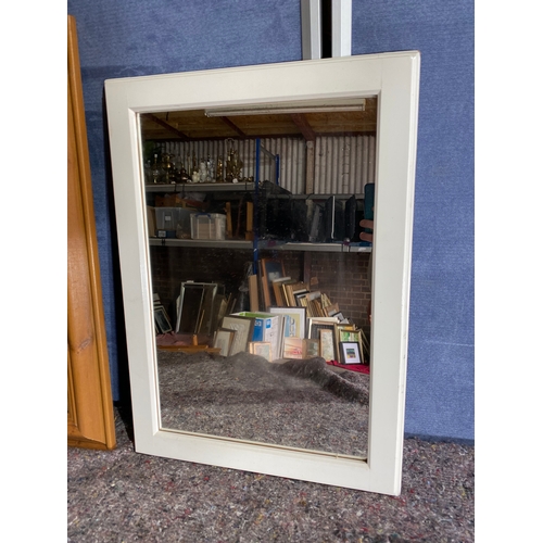 566 - Two rectangular wooden framed mirrors. 

Dimensions of largest in images for reference.