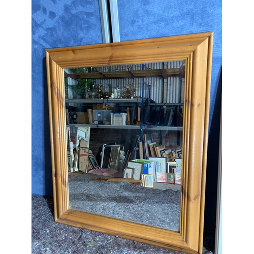 566 - Two rectangular wooden framed mirrors. 

Dimensions of largest in images for reference.