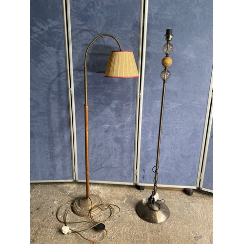 586 - Two retro vintage floor lamps.