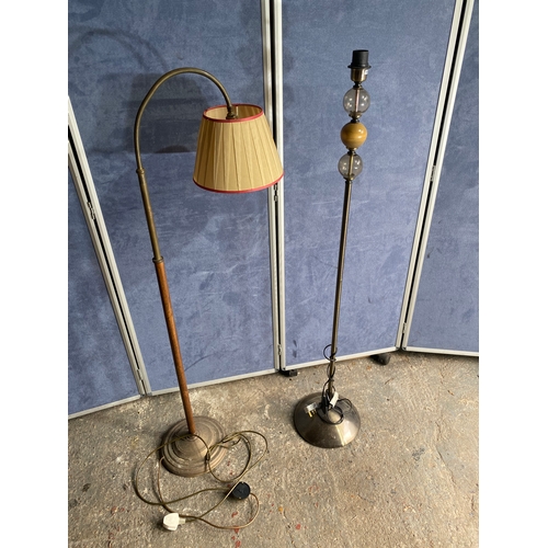 586 - Two retro vintage floor lamps.