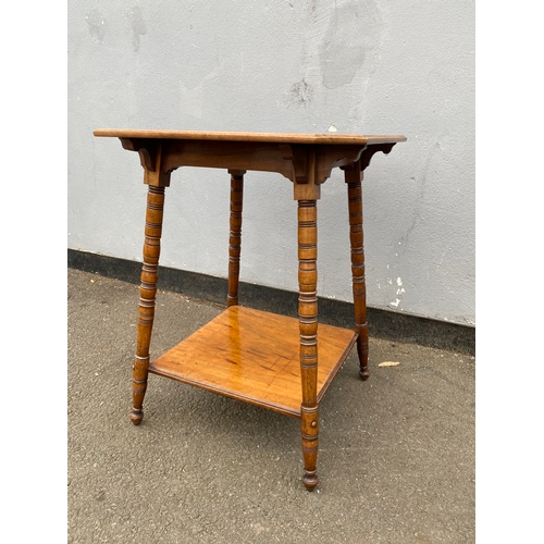 606 - Antique two tier octagonal side table. 

Dimensions - 19