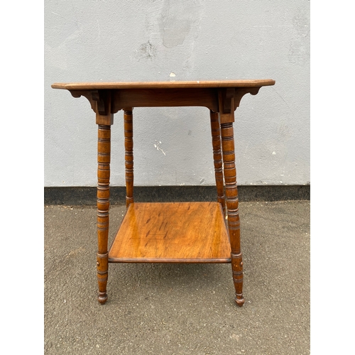 606 - Antique two tier octagonal side table. 

Dimensions - 19