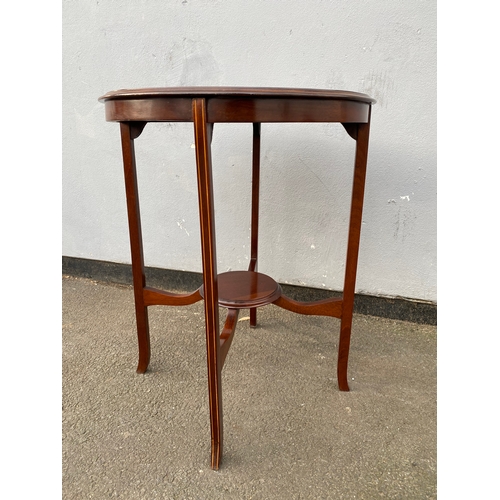 607 - Antique inlaid mahogany circular side table. 

Dimensions - 24