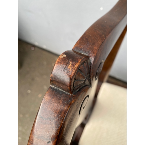 613 - Lovely Regency Revival Mahogany & Satinwood banded circular dining table and four chairs. 

Please s... 