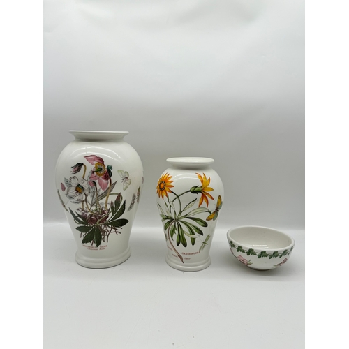 285 - Two Portmeirion Vases + Bowl 