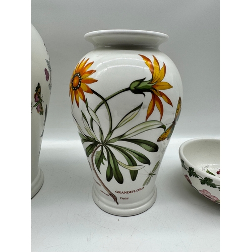 285 - Two Portmeirion Vases + Bowl 