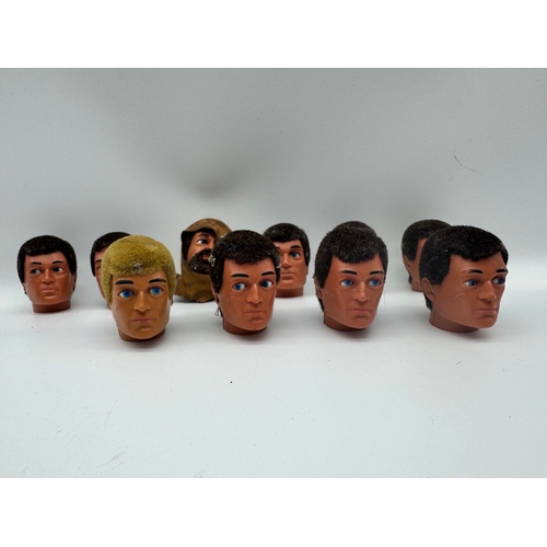 77 - Lot of 10 Vintage 1970's Moving Eyes Action Man Heads