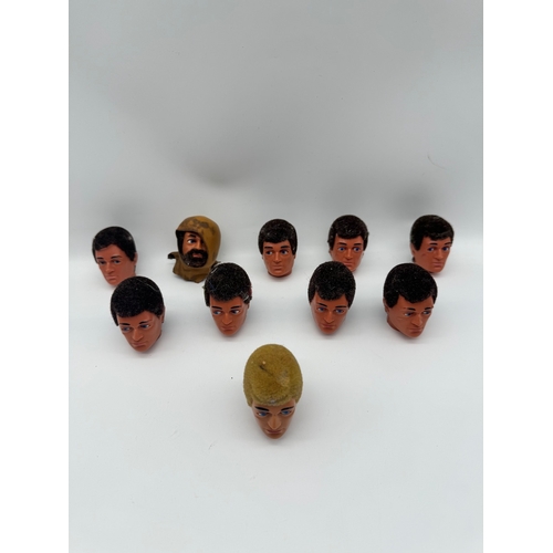 77 - Lot of 10 Vintage 1970's Moving Eyes Action Man Heads