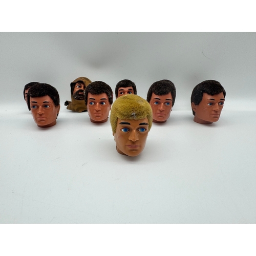 77 - Lot of 10 Vintage 1970's Moving Eyes Action Man Heads