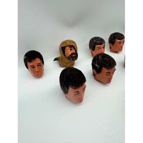 77 - Lot of 10 Vintage 1970's Moving Eyes Action Man Heads