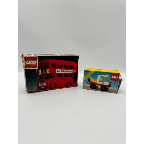 Boxed Lego 384 bus (built) + Lego 6628 Shell Recovery Truck