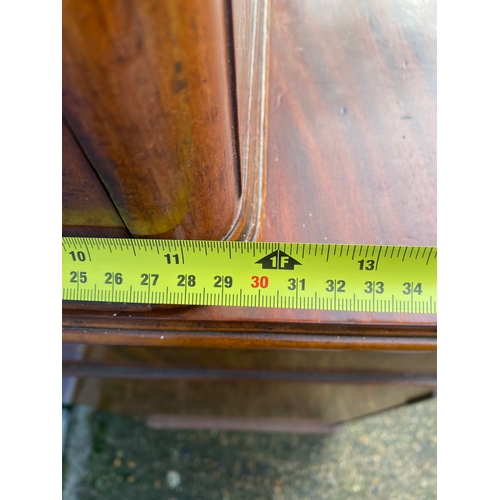 305 - Large Antique mahogany glazed front book case over cupboard 

Please see images for dimensions. Does... 