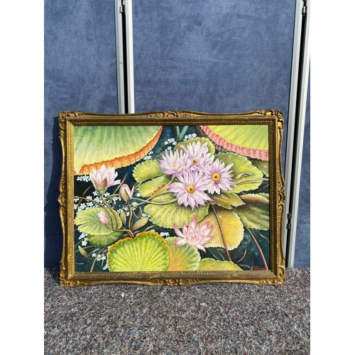 320 - Original Oil painting 'Kew Symphony' in ornate gilt frame signed by Kate Harrison. 

Dimensions - 31... 