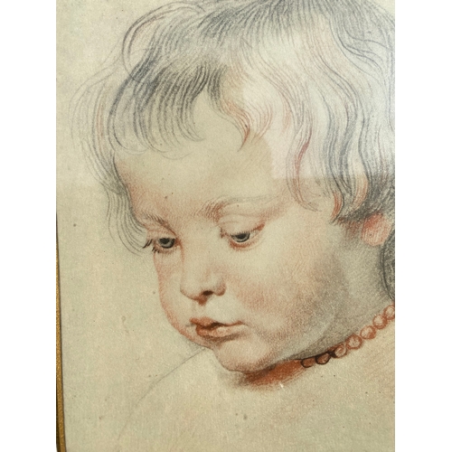 323 - Peter Paul Rubens (1577-1640) sketch of Nicolas Rubens aged 2 circa 1619 facsimile 

Dimensions - 20... 