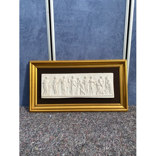 324 - Gilt framed classical decorative plaster moulded plaque. 

Dimensions - 31