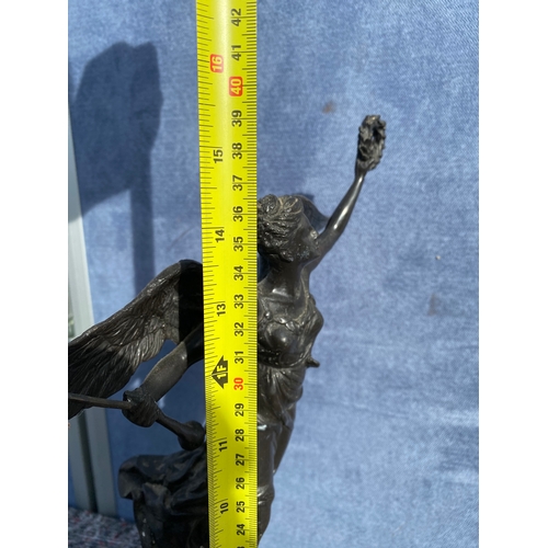 330 - Charming Moreau angel standing on a rock in bronze.
38cm