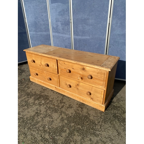 354 - Solid Pine four drawer low sideboard / robe dottom

Dimensions - 53