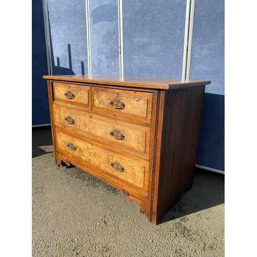 360 - Antique Walnut & Mahogany two over two drawer chest of drawers. 

Dimensions - 42