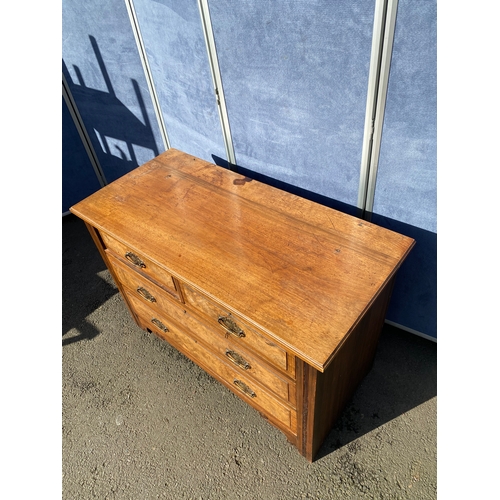 360 - Antique Walnut & Mahogany two over two drawer chest of drawers. 

Dimensions - 42