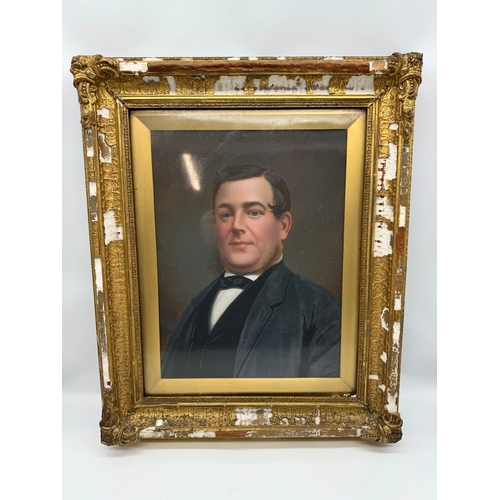 1 - Original 19th Century Portrait of Gentleman in period gilded frame 59cm x 47cm A/F