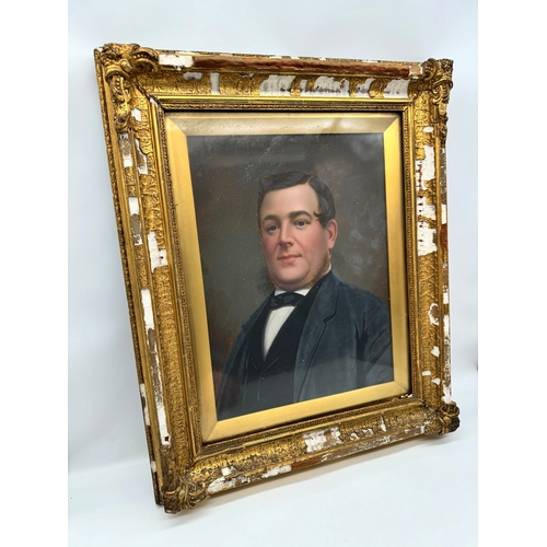 1 - Original 19th Century Portrait of Gentleman in period gilded frame 59cm x 47cm A/F