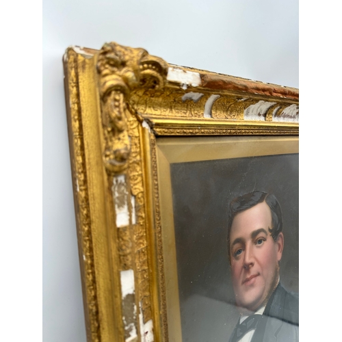 1 - Original 19th Century Portrait of Gentleman in period gilded frame 59cm x 47cm A/F