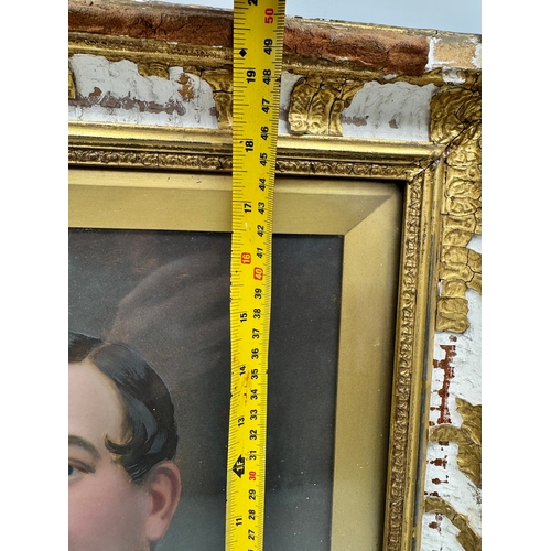 1 - Original 19th Century Portrait of Gentleman in period gilded frame 59cm x 47cm A/F