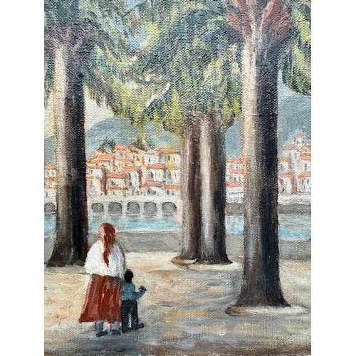 2 - Two original paintings Mediterranean street scenes in frames