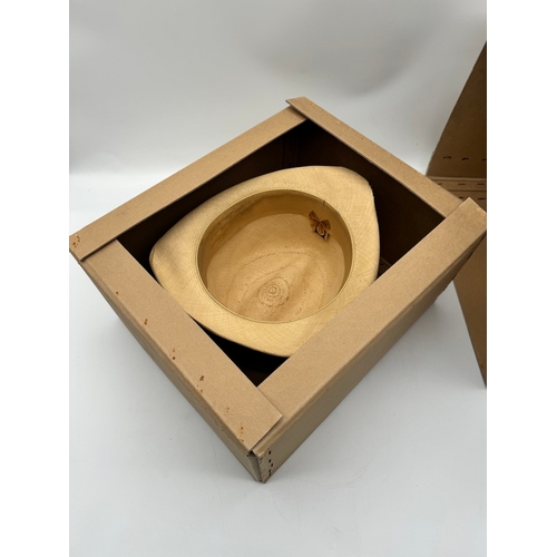 10 - Vintage Herbert Johnson Panama Hat in original box  A/F