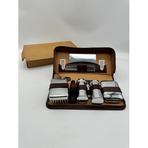 12 - Vintage Men's Connoisseur Wet Shaving Grooming Kit with Gillette