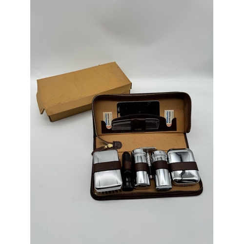 12 - Vintage Men's Connoisseur Wet Shaving Grooming Kit with Gillette