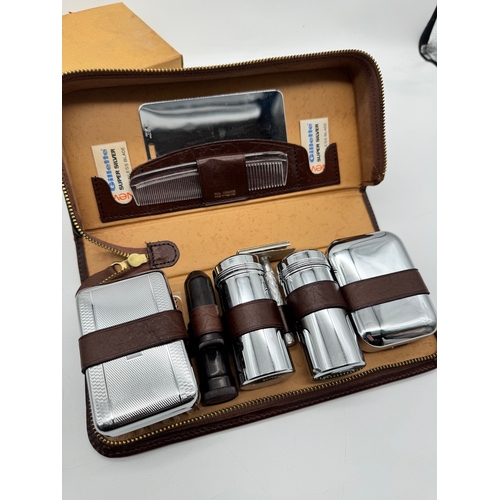 12 - Vintage Men's Connoisseur Wet Shaving Grooming Kit with Gillette