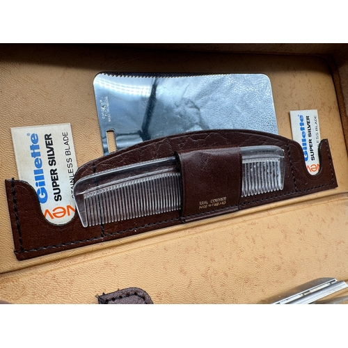 12 - Vintage Men's Connoisseur Wet Shaving Grooming Kit with Gillette