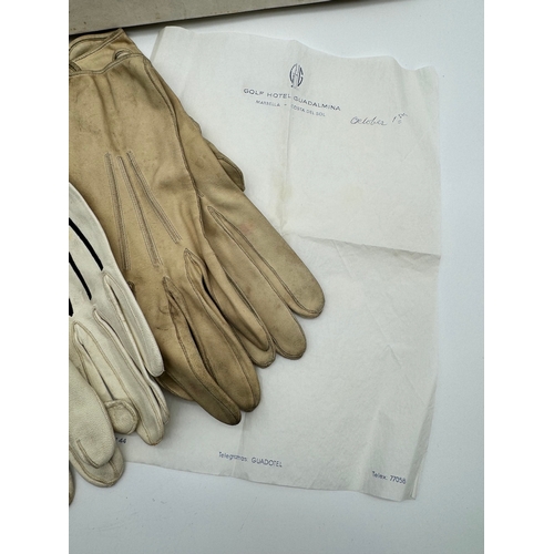 16 - Two pairs of vintage driving gloves in case