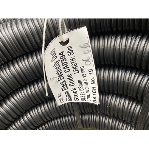 366 - 50 Meter length of 63mm Black electricity ducting.