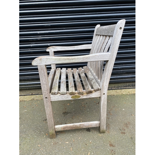 379 - Alexander Rose Teak garden arm chair. 

Dimensions - 24