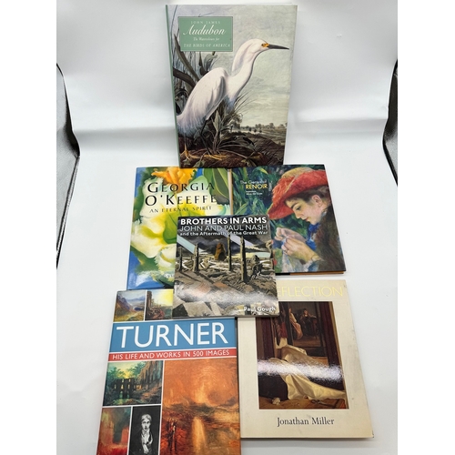 23 - Six artist study books including John James Audubon The birds of America, Turner, Renoir + others