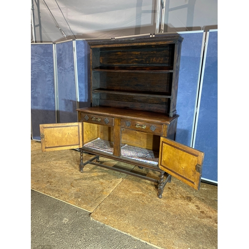 398 - Antique vintage Oak Welsh dresser display unit. 

Please see images for dimensions.