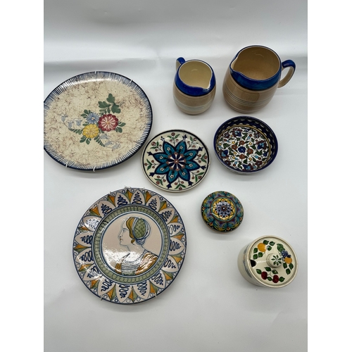 46 - Collection of various hand-painted vintage ceramics inc Bewley pottery