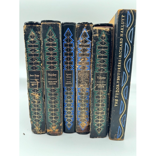 36 - Six Vintage Charlotte / Anne Bronte Books + The Tudor Venturers by Richard Hakluyt