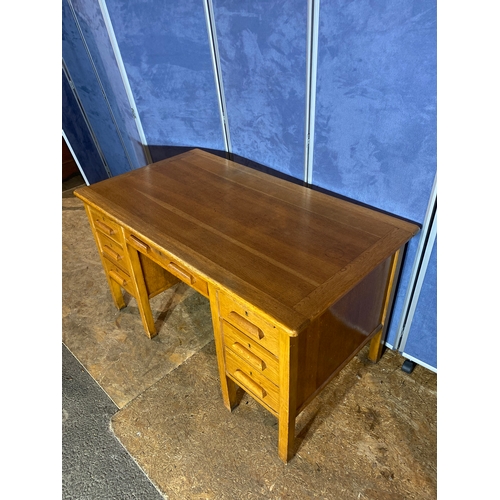 405 - Solid Mid century Oak desk. 

Dimensions - 54