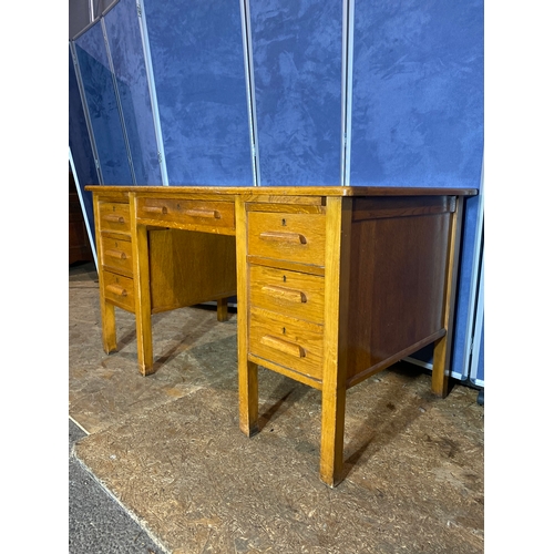 405 - Solid Mid century Oak desk. 

Dimensions - 54