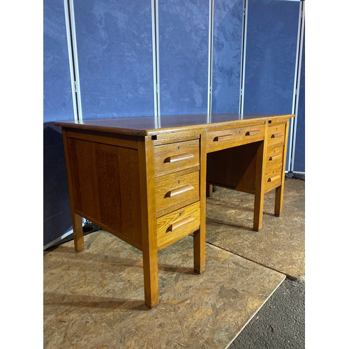 405 - Solid Mid century Oak desk. 

Dimensions - 54