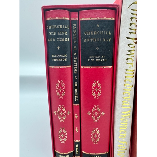 37 - Three Churchill books by Odhams + Four Folio Society Books Life in a Medieval