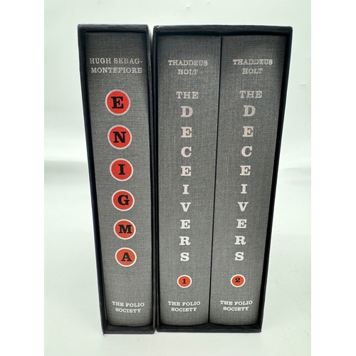 40 - Thaddeus Holt The Deceivers 2 Vol + Hugh Sebag-Montefiore Enigma Folio Society Books