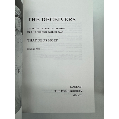 40 - Thaddeus Holt The Deceivers 2 Vol + Hugh Sebag-Montefiore Enigma Folio Society Books