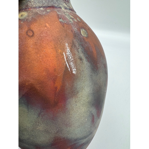 54 - Chris Hawkins Raku Vase Copper Fired - 16cm