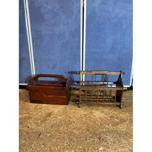 417 - Two vintage magazine racks. 

See images for dimensions of largest for reference.