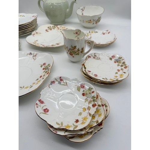 57 - Vintage ceramic plates + tea pot - A/F